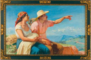 Con la pintura Horizontes, el artista antioqueño Francisco Antonio Cano quiso compensar el apoyo a su educación y conciliar una deuda de gratitud con la ciudad. FOTO Fotografía Rodríguez. Biblioteca Pública Piloto. Archivo Fotográfico. Con la pintura Horizontes, el artista antioqueño Francisco Antonio Cano quiso compensar el apoyo a su educación y conciliar una deuda de gratitud con la ciudad. FOTO Fotografía Rodríguez. Biblioteca Pública Piloto. Archivo Fotográfico.