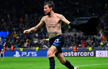 Francesco Acerbi, tras su anotación con el Inter al minuto 93 el pasado martes, cuando el Barcelona estaba a punto de sellar su clasificación a la final de la Champions. FOTO GETTY