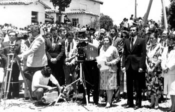 Esta fue la primera transmisión de Teleantioquia desde el Pueblito Paisa. FOTO Archivo EL COLOMBIANO