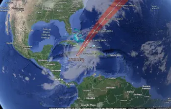 El huracán Melissa arrastra vientos de hasta 295 km/h en el Atlántico. FOTO: Google Earth El huracán Melissa arrastra vientos de hasta 295 km/h en el Atlántico. FOTO: Google Earth