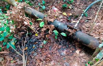 La zona fue acordonada por miembros del Ejército Nacional. FOTO CORTESÍA