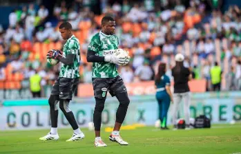 Los arqueros Luis Marquinez y Harlen Castillo son los elegidos por Javier Gandolfi para el duelo por Copa ante el Deportes Quindío. FOTO CAMILO SUÁREZ 