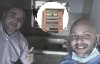 Quintero envió al grupo una fotografía suya junto a Jorge Liévano —exgerente de Metroparques e imputado por la Fiscalía— en la zona del jacuzzi. Foto: Noticias Caracol