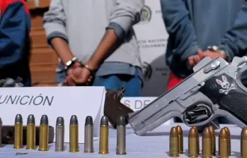 En los operativos fueron incautadas cuatro armas de fuego. FOTO: Cortesía Policía Antioquia