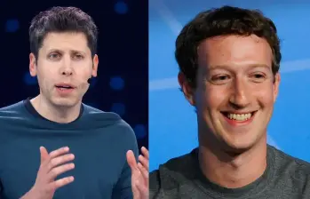 Sam Altman, CEO de OpenAI; y Mark Zuckerberg, CEO de Meta, participan personalmente en la cacería de talento. FOTO: Tomada de mashable.