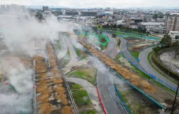 Así fue la implosión controlada de los puentes vehiculares en Puente Aranda. Foto: Alcaldía de Bogotá