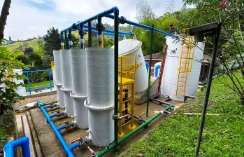 Aspecto de las obras entregadas en la planta de potabilización de agua de la vereda Manzanillo de Altavista, en Medellín. FOTO: Cortesía Alcaldía de Medellín