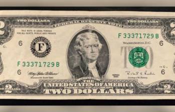Billete de dos dólares del año 1995. Foto: X @meliripe1