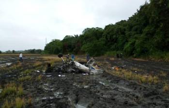 La avioneta se estrelló en zona rural de Suárez, Tolima FOTO. REDES SOCIALES