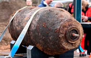 Esta fue la bomba encontrada cerca del estadio del Mainz. FOTO AFP