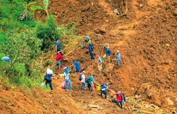 Según las autoridades, la tierra se llevó a su paso unas 25 viviendas que estaban construidas en esta zona de manera irregular. FOTO CAMILO SUÁREZ