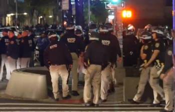 Policía de New York interviene en la protesta palestina. FOTO: Capturas de video