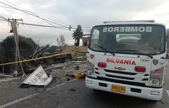 Accidente en Silvania. Foto: Gestión del Riesgo de Cundinamarca @RiesgosCundi