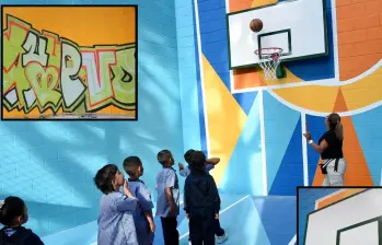 Adelante, los daños hechos al parque, incluyendo horrendos graffitis. Atrás, el espacio durante su entrega el pasado 10 de abril. FOTOS: imágenes tomadas de redes.