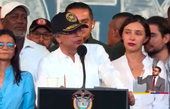 El presidente Gustavo Petro estuvo acompañado de algunos miembros de su gabinete en Cali. FOTO: Captura de video