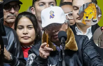 El presidente Petro en su discurso en la plaza de Bolívar, el pasado 7 de enero. 