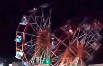 ¡Qué susto! Rueda de la fortuna se desplomó con al menos 70 personas