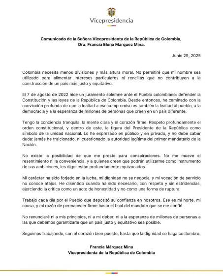 ¿Qué pasará con la relación de Francia Márquez con Petro tras la mención en los audios de Leyva?