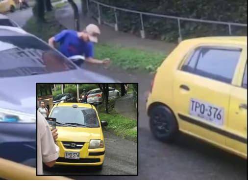 Un taxista agredió a una mujer en Sabaneta. FOTO: Cortesía Denuncias Antioquia