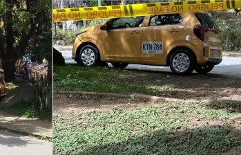 Héctor Fabio Cano, de 46 años, fue encontrado sin vida al interior de este carro en el barrio Alfonso López, en Medellín. FOTO: Cortesía
