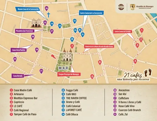 La ruta es oportunidad para que propios y visitantes recorran las calles y plazas del Centro Histórico mientras conocen la oferta de los cafés vinculados a la iniciativa. Foto: Cortesía