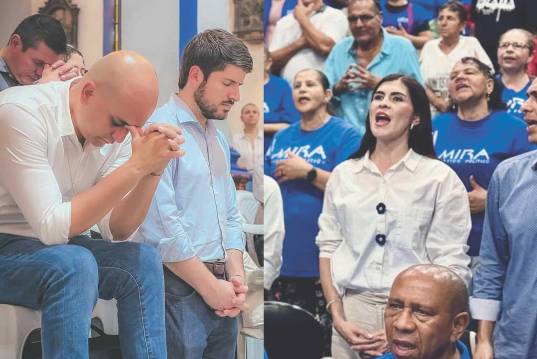 Tanto en el Partido Conservador como en el Mira hacen campaña defendiendo los valores “tradicionales” y la fe. FOTOS: REDES SOCIALES