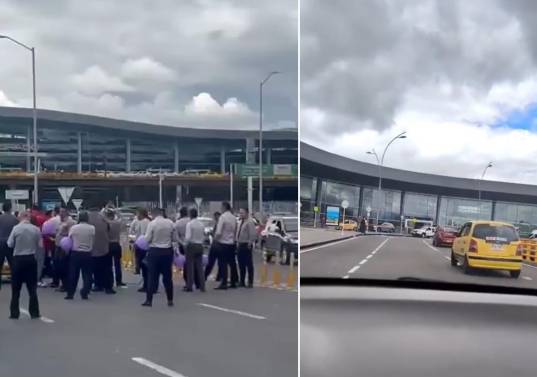 Termina el paro de taxistas en El Dorado tras llegar a acuerdos con las autoridades de tránsito de Bogotá. FOTOS: Capturas de video