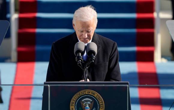Joe Biden en su posesión como presidente de Estados Unidos. FOTO EFE