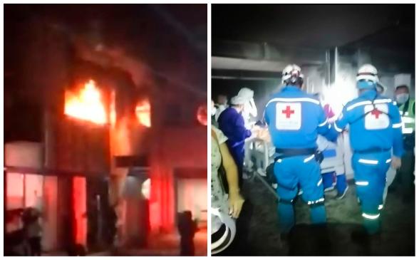 Incendio en el Hospital Departamental de Villavicencio. FOTO Twitter
