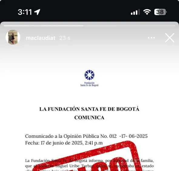 Es falso que Miguel Uribe haya fallecido; Fundación Santa Fe confirmó a EL COLOMBIANO que sigue luchando por su vida