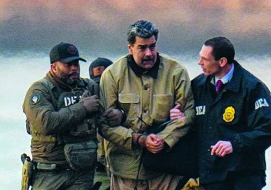 Nicolás Maduro trasladado en helicóptero a la Corte del Distrito Sur de Nueva York. FOTO getty