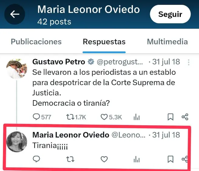 Los trinos políticos de la magistrada Oviedo que revelan sesgo y su salvamento de voto en caso de Álvaro Uribe