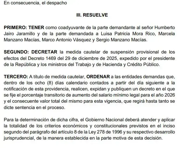 Decisión del Consejo de Estado.