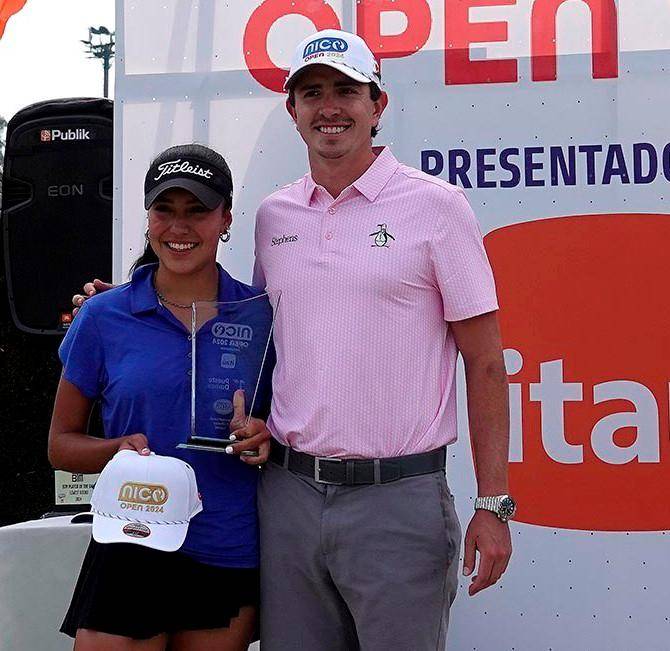 La golfista María José Cardona, de Manizales se llevó el título de campeona en el Nico Open. FOTO: Cortesía Nico Open
