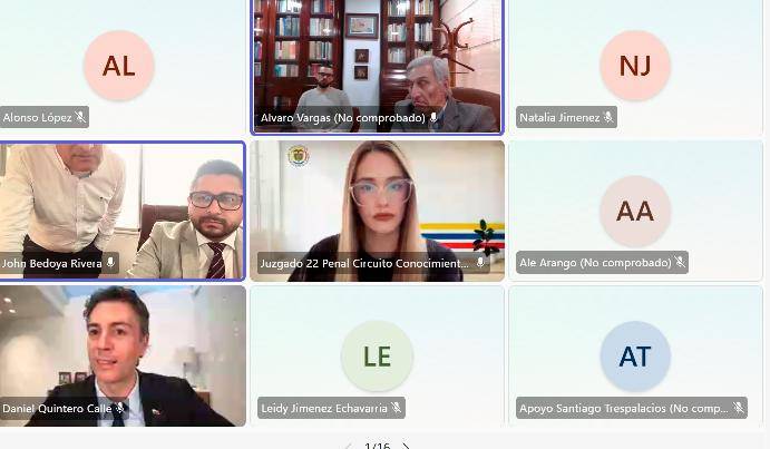 El exalcalde Daniel Quintero en el momento en que contesta el llamado de asistencia de la juez. IMAGEN TOMADA DE VIDEO