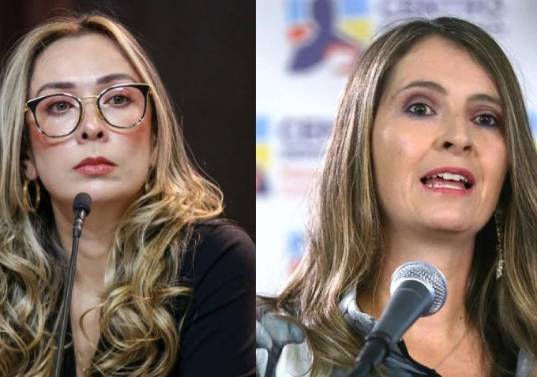Katherine Miranda y Paloma Valencia, hoy candidata a la Presidencia de Colombia. Fotos: Congreso y Centro Democrático