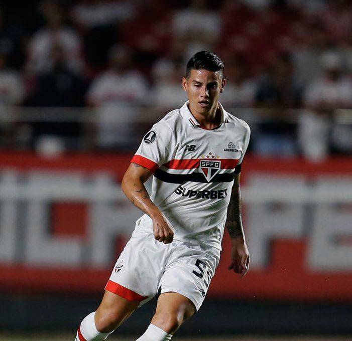 James Rodríguez sumó 7 partidos en el 2024 con el Sao Paulo. El sábado ingresó desde el banco y tuvo 39 minutos de juego ante Fortaleza. FOTO Tomada de ‘X’: @SaoPauloFC