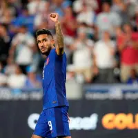 Julián Quiñones (México), Jesús Ferreira (Estados Unidos) y Jonathan Osorio (Canadá), tres colombianos con raíces colombianas que esperan estar en el Munudial-2026. FOTOS GETTY