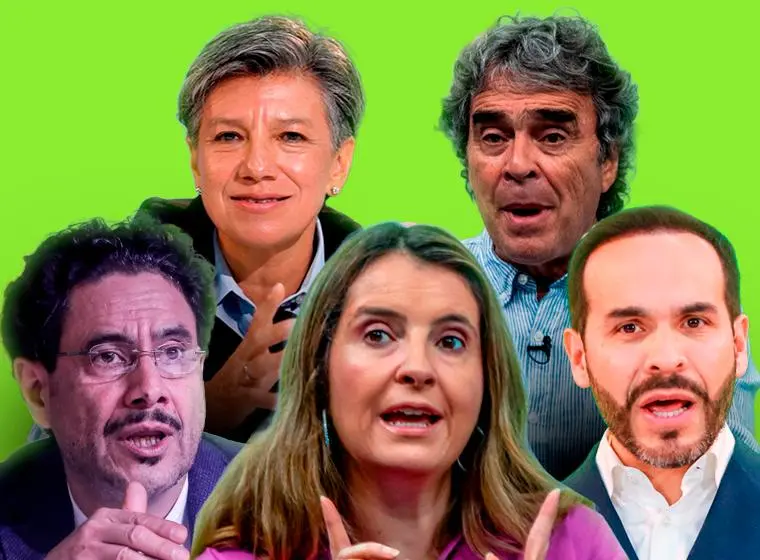 Los candidatos Iván Cepeda, Paloma Valencia, Abelardo De la Espriella, Sergio Fajardo y Claudia López. Fotos: EL COLOMBIANO