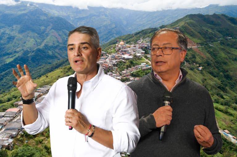 El gobernador Andrés Julián Rendón cuestionó al presidente Gustavo Petro por el accionar del gobierno frente a las disidencias y denunció que a Valdivia ya han llegado 200 desplazados. FOTOS: El Colombiano