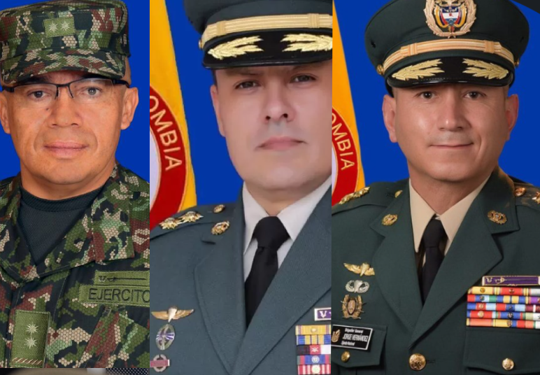 El Ejército llamó a calificar servicios a los generales Ricardo Roque, Luis Fernando Salgado y Jorge Ricardo Hernández. Fotos: cortesía