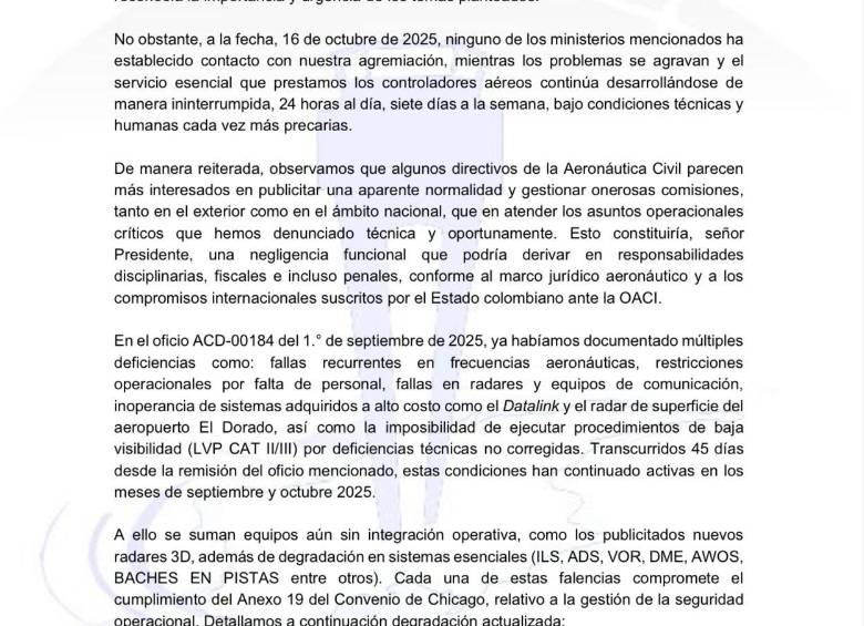 Controladores aéreos denuncian deterioro en la infraestructura y “riesgos críticos” para el país, ¿quién responde?