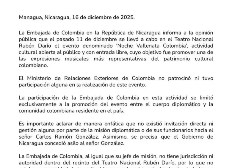 Según el comunicado, el Ministerio de Relaciones Exteriores de Colombia no patrocinó ni tuvo participación en la fiesta de Carlos Ramón González. Foto: redes sociales