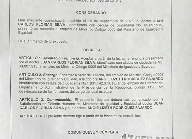 Renuncia de Florián. Foto: Presidencia.