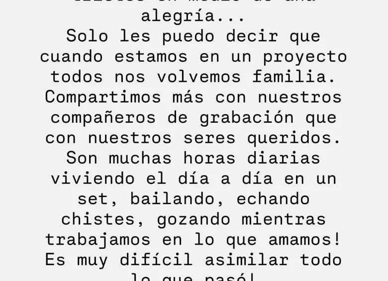  Comunicado de Carmen Villalobos vía Instagram.