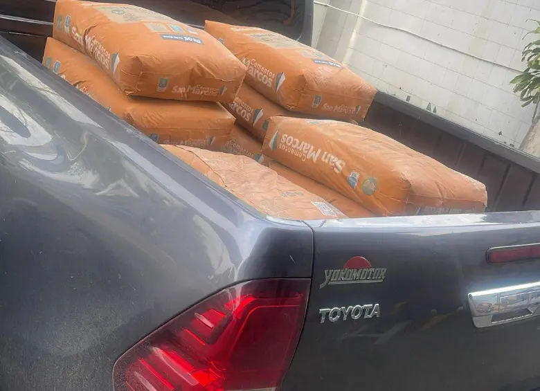 Una de las camionetas utilizadas para cargar costales. Foto: Daniel Briceño.
