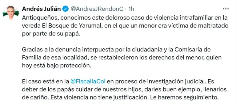 ¡Indignante! Hombre fue grabado dando brutal golpiza a su hijo adolescente en Yarumal, Antioquia