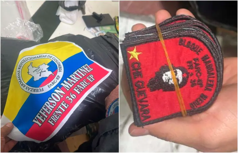 Elementos encontrados en el allanamiento. FOTOS Tomadas de cuenta X @AndresJRendonC