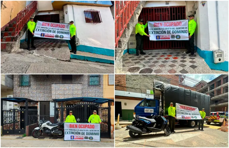 En total fueron afectados 21 bienes pertenecientes a la estructura criminal. FOTOS Cortesía Policía Antioquia
