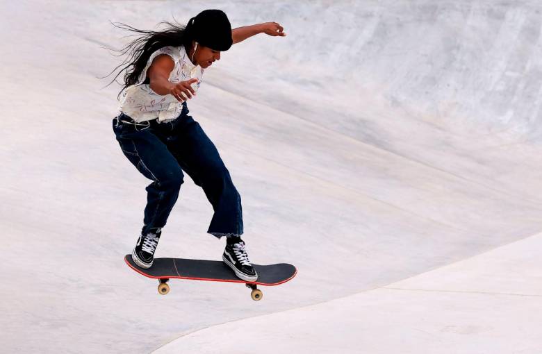 La antioqueña Jazmín Álvarez en una de sus competencias, antes de los Juegos Olímpicos de París 2024. FOTO GETTY 